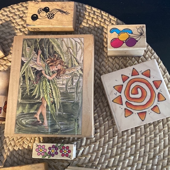 Set of 17 Stamps including Happen Willow Flower Fairy Large Rubber Stamp - Picture 10 of 10
